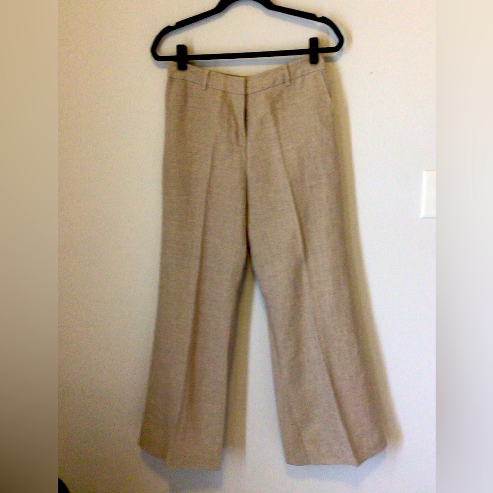 NWT MICHAEL KORS HEMP (beige) LINEN WIDE LEG PANTS SIZE 4